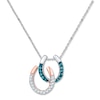 Thumbnail Image 1 of Horseshoe Necklace 1/6 ct tw Diamonds Sterling Silver/10K Gold