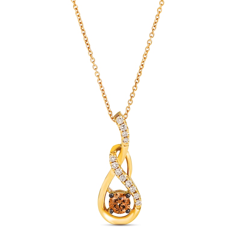 Le Vian Chocolate Diamond Necklace 1/2 ct tw 14K Honey Gold