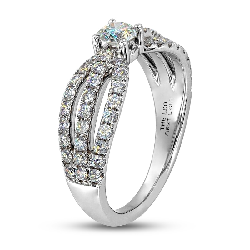 THE LEO First Light Diamond Ring 1 ct tw Round 14K White Gold