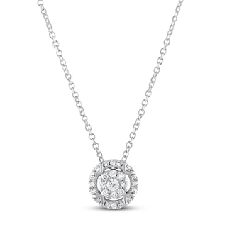 Vera Wang WISH Diamond Pendant Necklace 5/8 ct tw Round/Pear