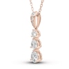 Thumbnail Image 1 of Three Stone Diamond Necklace 1 ct tw Round 18K Rose Gold