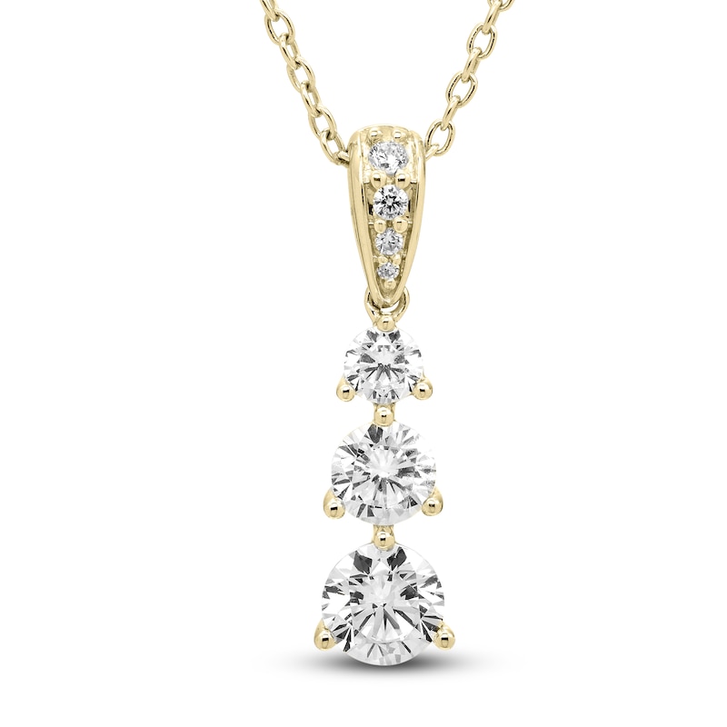 Diamond Necklace 1 ct tw Round 18K Yellow Gold
