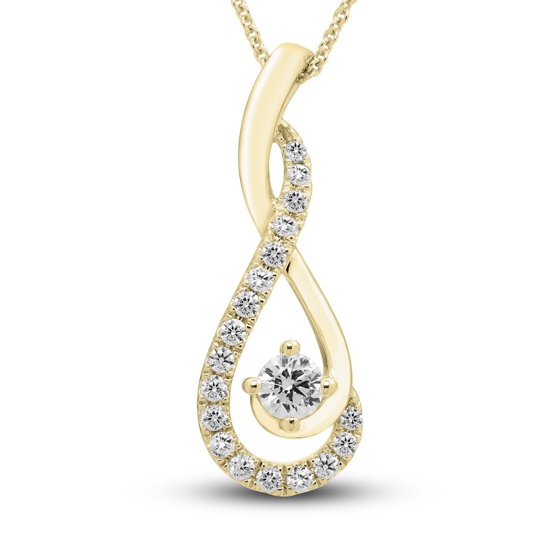 Diamond Necklace 1/2 ct tw Round 18K Yellow Gold