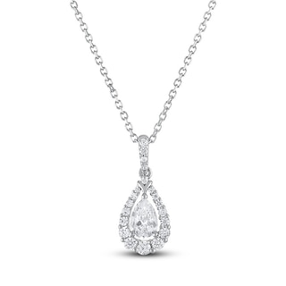 Vera Wang WISH Diamond Pendant Necklace 5/8 ct tw Round/Pear-shaped 10K ...