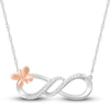 Thumbnail Image 1 of Diamond Infinity Necklace 1/20 ct tw Round Sterling Silver/10K Rose Gold