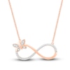 Thumbnail Image 1 of Diamond Infinity Necklace 1/15 ct tw Round 10K Rose Gold