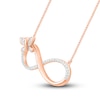 Thumbnail Image 2 of Diamond Infinity Necklace 1/15 ct tw Round 10K Rose Gold