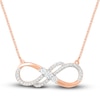 Thumbnail Image 1 of Diamond Infinity Necklace 1/6 ct tw Round 10K Rose Gold