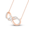 Thumbnail Image 2 of Diamond Infinity Necklace 1/6 ct tw Round 10K Rose Gold