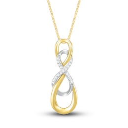 Diamond Infinity Necklace 1/20 ct tw Round 10K Two-Tone Gold