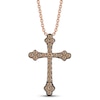 Thumbnail Image 0 of Le Vian Chocolate Diamond Cross Necklace 3/8 ct tw 14K Strawberry Gold