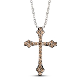 Le Vian Diamond Cross Necklace 3/8 ct tw 14K Vanilla Gold