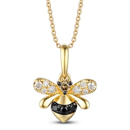 Le Vian Diamond Bumble Bee Pendant Necklace 1/5 ct tw Round 14K Honey Gold