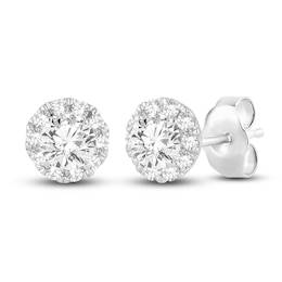 Diamond Stud Earrings 1/2 ct tw Round 14K White Gold