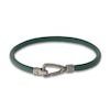 Thumbnail Image 1 of Marco Dal Maso Men's Green Leather Bracelet Sterling Silver 8"
