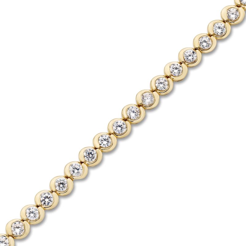 Main Image 2 of Diamond Tennis Bracelet 4 ct tw Round 18K Yellow Gold 7&quot;