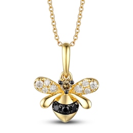 Le Vian Diamond Bee Pendant Necklace 1/5 ct tw Round 14K Honey Gold 18&quot;