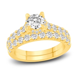 Diamond Bridal Set 1-1/2 ct tw Round 14K Yellow Gold