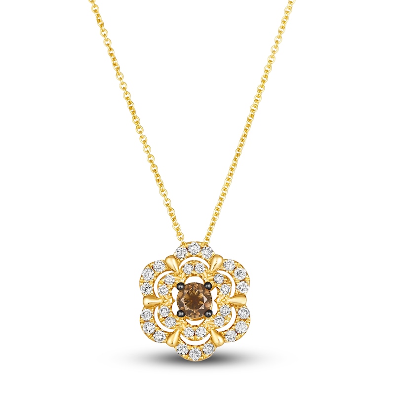 Main Image 1 of Le Vian Diamond Pendant Necklace 5/8 ct tw Round 14K Honey Gold 19&quot;