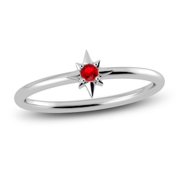 Juliette Maison Natural Ruby Starburst Ring 10K White Gold