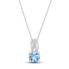 Thumbnail Image 1 of Natural Blue Topaz Pendant Necklace 1/20 ct tw Diamonds 10K White Gold 18&quot;