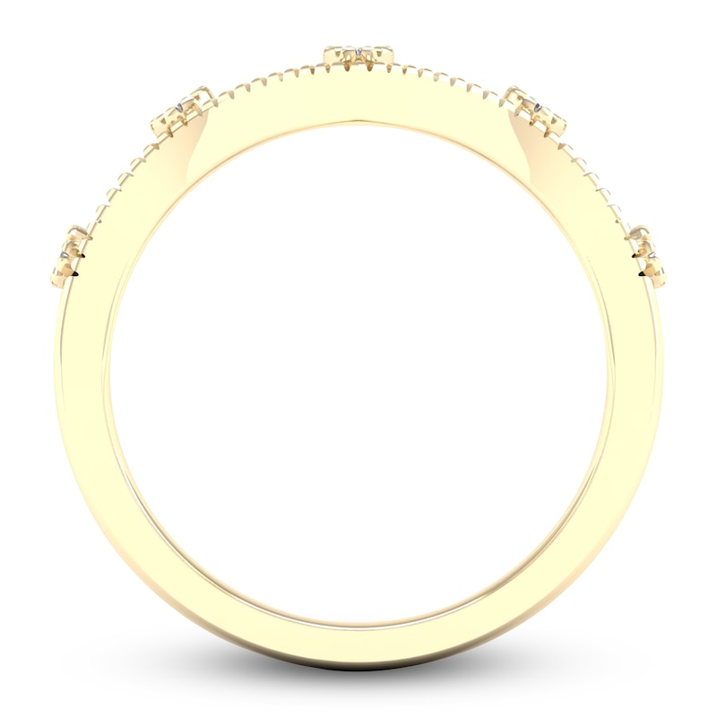 Diamond Milgrain Ring 1/10 ct tw Round 14K Yellow Gold