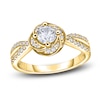Thumbnail Image 0 of Diamond Floral Halo Engagement Ring 1/2 ct tw Round 14K Yellow Gold