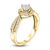 Thumbnail Image 1 of Diamond Floral Halo Engagement Ring 1/2 ct tw Round 14K Yellow Gold