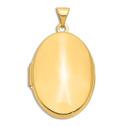 High-Polish Oval Locket Charm 14K Yellow Gold