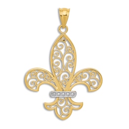 Fleur De Lis Charm 14K Yellow Gold