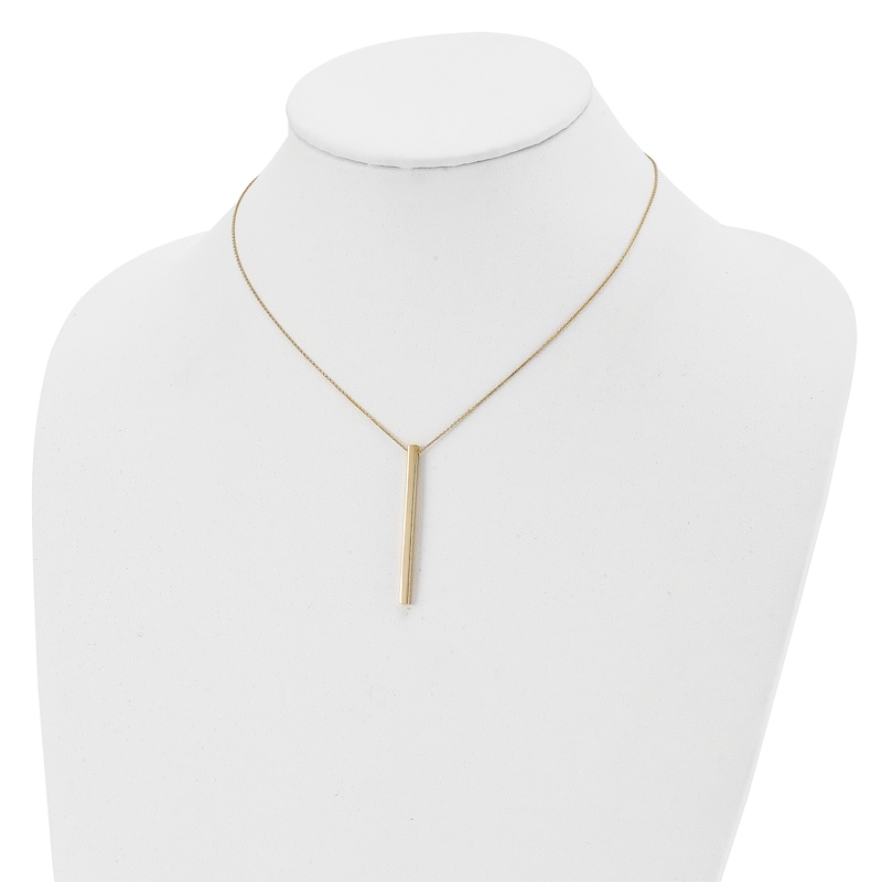 Bar Station Necklace 14K Yellow Gold 16"