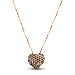 Le Vian Diamond Heart Pendant Necklace 1/2 ct tw Round 14K Strawberry Gold 19&quot;