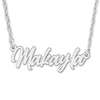 Thumbnail Image 1 of High-Polish Name Link Necklace 14K White Gold 18&quot;