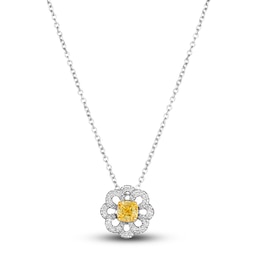 Le Vian Sunny Yellow Diamond Pendant Necklace 1/3 ct tw Round 14K Two-Tone Gold 19&quot;