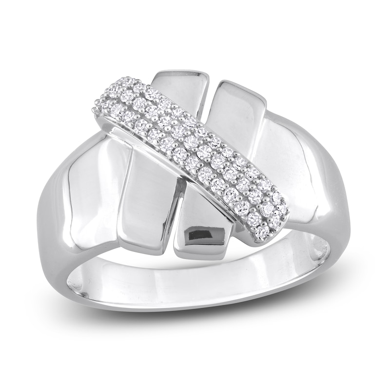 Main Image 1 of Y-Knot Men's Diamond Ring 1/5 ct tw Round 14K White Gold