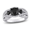 Thumbnail Image 0 of Black & White Diamond 3-Stone Ring 1-7/8 ct tw Round 14K White Gold