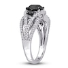 Thumbnail Image 1 of Black & White Diamond 3-Stone Ring 1-7/8 ct tw Round 14K White Gold