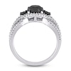 Thumbnail Image 2 of Black & White Diamond 3-Stone Ring 1-7/8 ct tw Round 14K White Gold