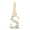 Thumbnail Image 1 of Initial S Necklace Charm Diamond Accents 10K Yellow Gold