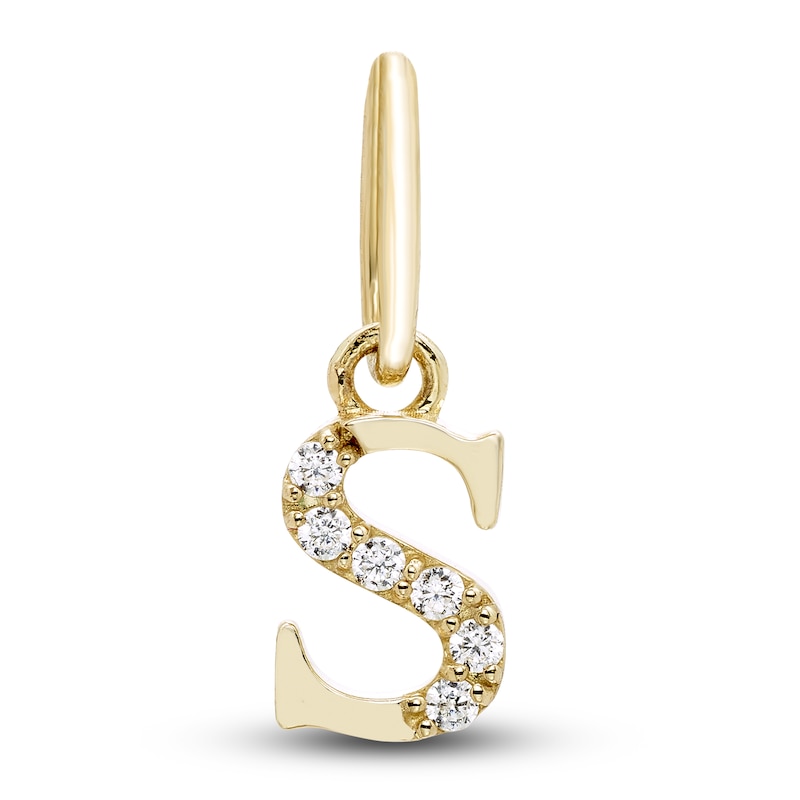 Initial S Necklace Charm Diamond Accents 10K Yellow Gold | Jared