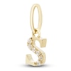 Thumbnail Image 2 of Initial S Necklace Charm Diamond Accents 10K Yellow Gold