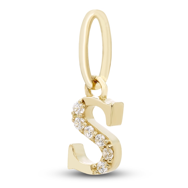 Initial S Necklace Charm Diamond Accents 10K Yellow Gold | Jared