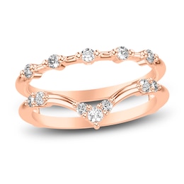 Diamond Chevron Enhancer Band 1/3 ct tw Round 14K Rose Gold