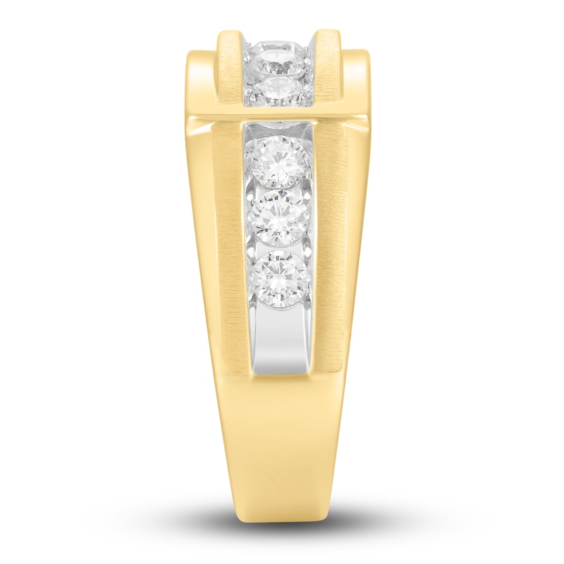 Men's Diamond Anniversary Ring 1 ct tw Round 14K Yellow Gold