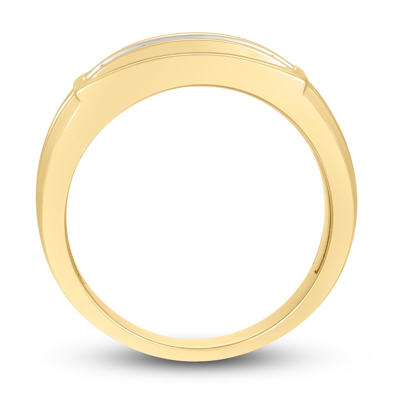 Men's Diamond Anniversary Ring 1 ct tw Round 14K Yellow Gold