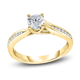 Diamond Engagement Ring 3/8 ct tw Round 14K Yellow Gold