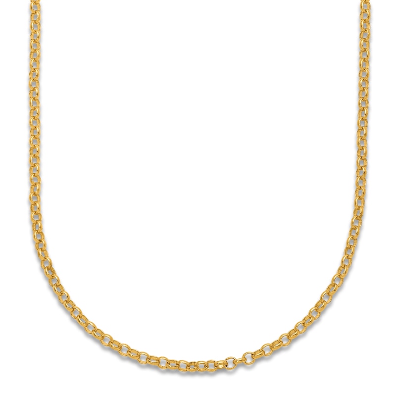 Main Image 1 of High-Polish Rolo Chain Necklace 24K Yellow Gold 18&quot; 2.1mm