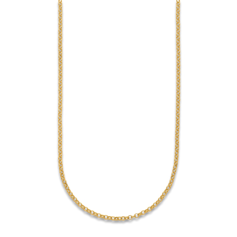 Main Image 2 of High-Polish Rolo Chain Necklace 24K Yellow Gold 18&quot; 2.1mm