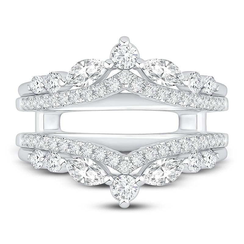 Main Image 3 of Diamond Anniversary Enhancer Band 1 ct tw Round/Marquise 14K White Gold