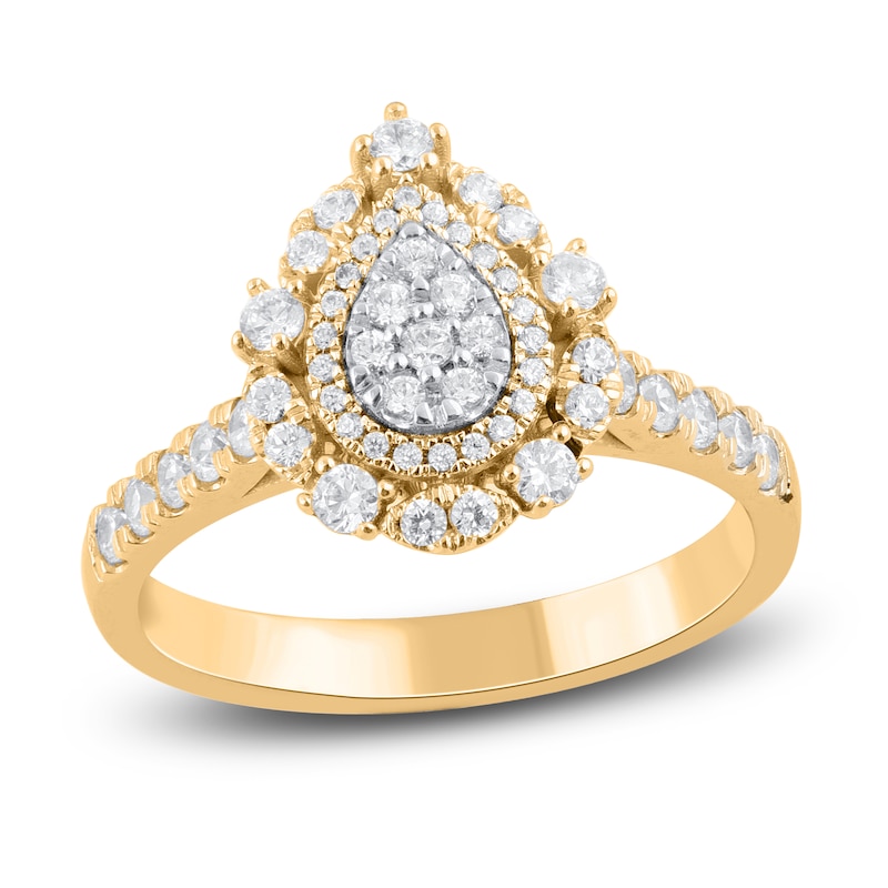 Main Image 2 of Pear-Shaped Diamond Bridal Set 1 ct tw 14K Yellow Gold